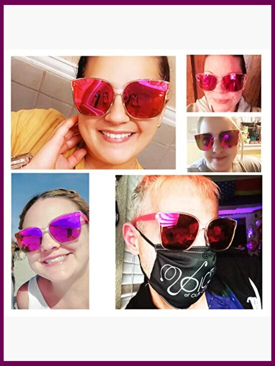 Oversized Sunglasses with Mirrored Lens UV400 Blocking main image 7